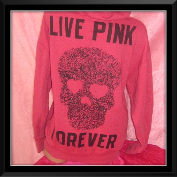 VS pink red rare skull heart tunic hoodie sweater n pants - Picture 2 of 2